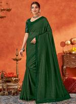 Chiffon Green Party Wear Embroidery Work Saree